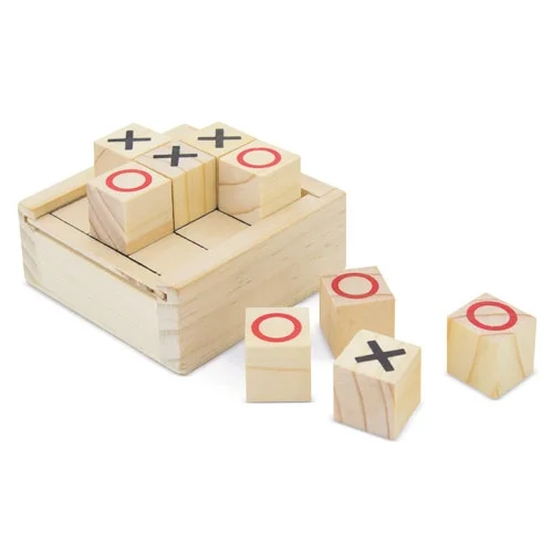 Juego de mesa madera grabado láser tres en raya
